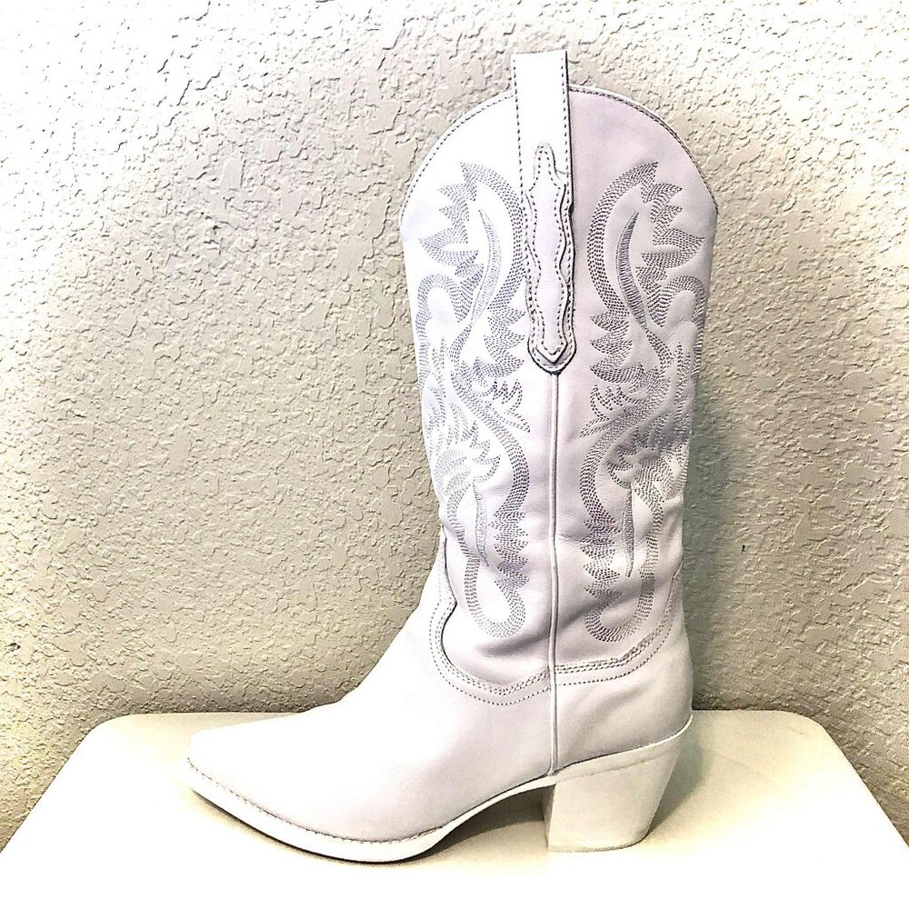 JEFFREY CAMPBELL Dagget Boot Boho Western Cowgirl Boots White 9.5 NWOB - Picture 9 of 16